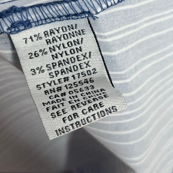 Habitat Clothes To Live In Power Stretch Swing Jacket M Blue Stripe Lagenlook - Picture 12 of 12